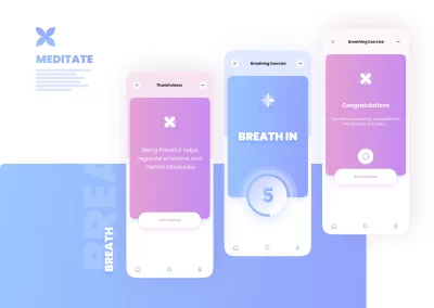 Luna – Mental Health App | Exercises | Meditation | Figma | UI